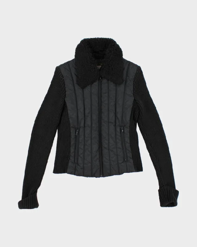 Vintage Y2K Women's Guess Jeans Knitted Sleeve Quilted Jacket - S Zippered Front Buttoned Front Snap Front Vintage Y2K Women's Guess Jeans Knitted Sleeve Quilted Jacket - S Zippered Front Buttoned Front Snap Front