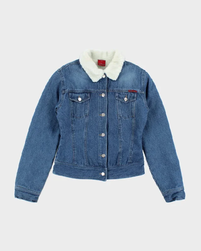Vintage Y2K Women's Shank Faux Fur Lined Denim Jacket - M Mesh Jacket Canvas Jacket Denim Jacket Vintage Y2K Women's Shank Faux Fur Lined Denim Jacket - M Mesh Jacket Canvas Jacket Denim Jacket