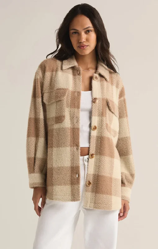 Z-Supply Buffalo Check Tucker Shirt Jacket - CAMPFIRE Print Jacket Jacquard Jacket Embroidered Jacket Z-Supply Buffalo Check Tucker Shirt Jacket - CAMPFIRE Print Jacket Jacquard Jacket Embroidered Jacket