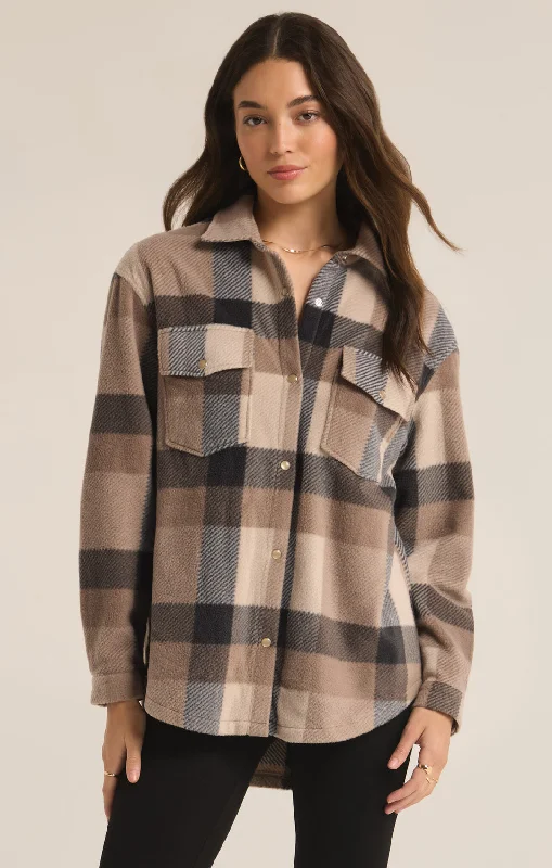 Z-Supply Hiker Two Tone Fleece Jacket - SEA SALT One-Shoulder Jacket Off-the-Shoulder Jacket Asymmetrical Jacket Z-Supply Hiker Two Tone Fleece Jacket - SEA SALT One-Shoulder Jacket Off-the-Shoulder Jacket Asymmetrical Jacket