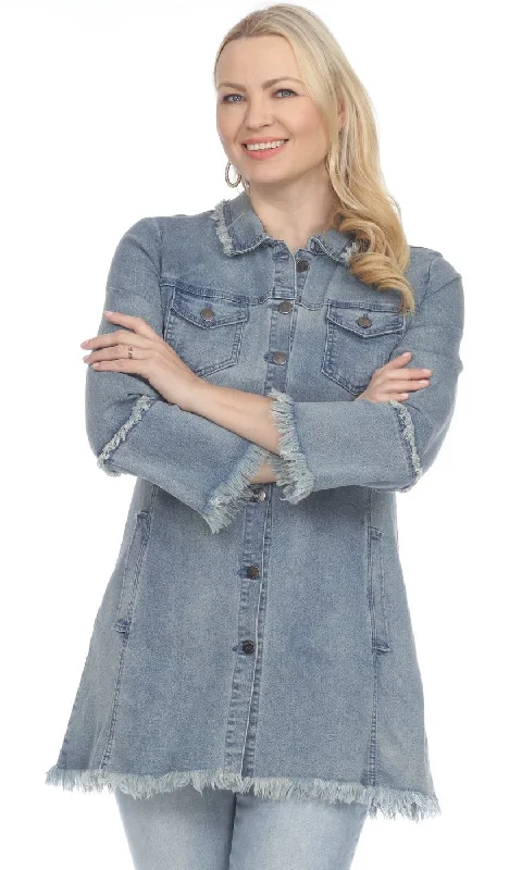 Light Wash Long Denim Jacket Striped Jacket Polka Dot Jacket Floral Jacket