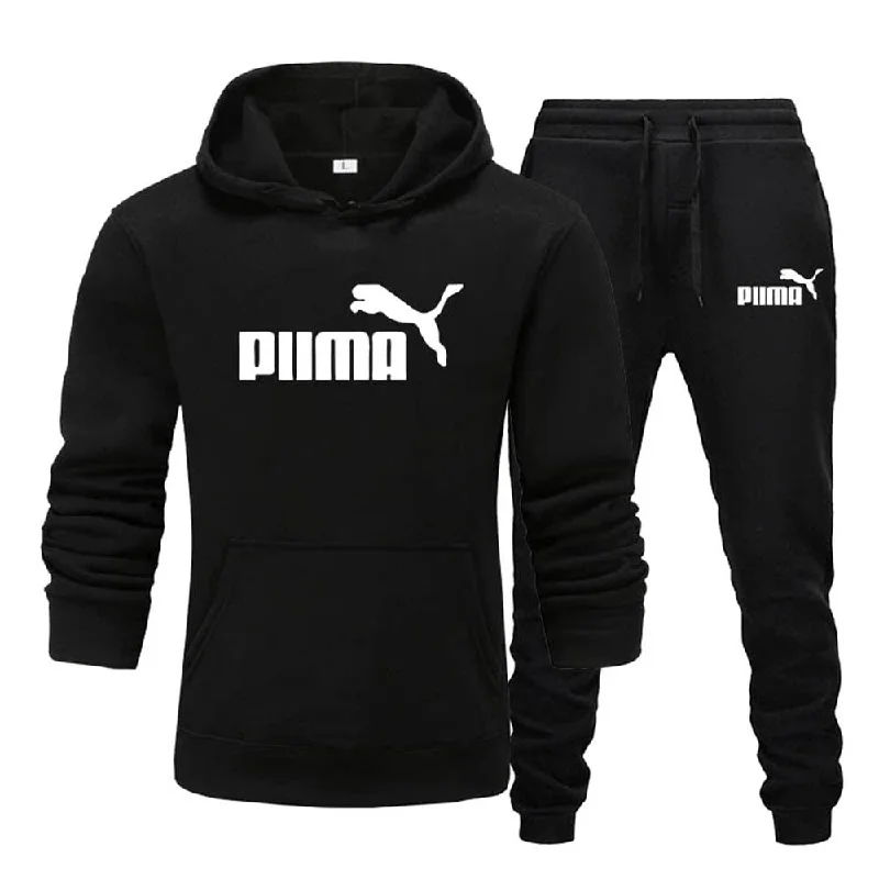 Fashion Hoodies + Pants Sports Suits Hoodie with Drawcord Adjustable Secure