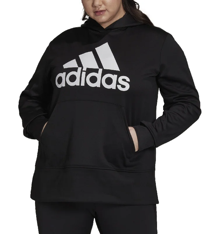 Adidas Plus Size Aeroready Big Logo Long Sleeve Hoodie Hoodie with Thumb Holes Functional Cozy