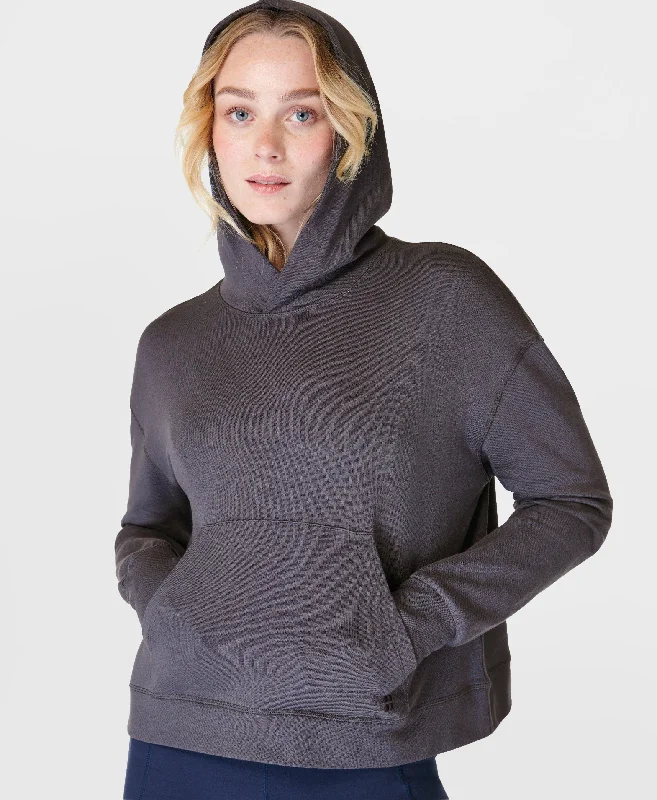 After Class Hoody Sb9586 Urban-Grey Hoodie with Batwing Sleeves Loose Dramatic