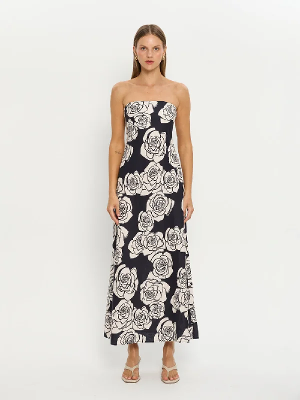 Carmen Strapless Maxi Dress Trendy Maxi Dress with Belt