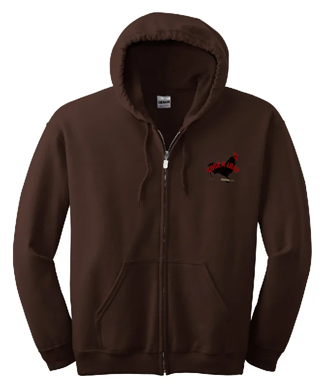 Cock n load 2 Embroidered Gildan® - Heavy Blend™ Full-Zip Hooded Sweatshirt Hoodie with Slim Fit Tailored Modern