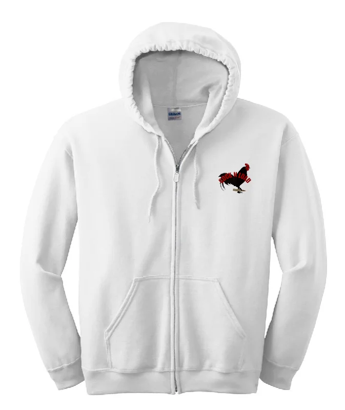 Cock n load 2a Embroidered Gildan® - Heavy Blend™ Full-Zip Hooded Sweatshirt Hoodie with Distressed Vintage Worn