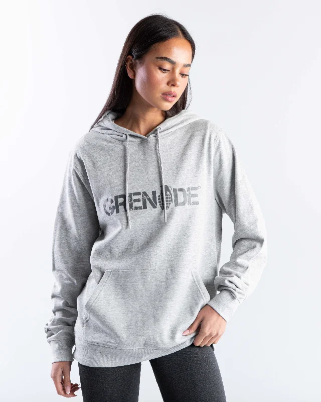 Core Hoodie - Grey Marl Hoodie with Drawstring Waist Adjustable Fitted