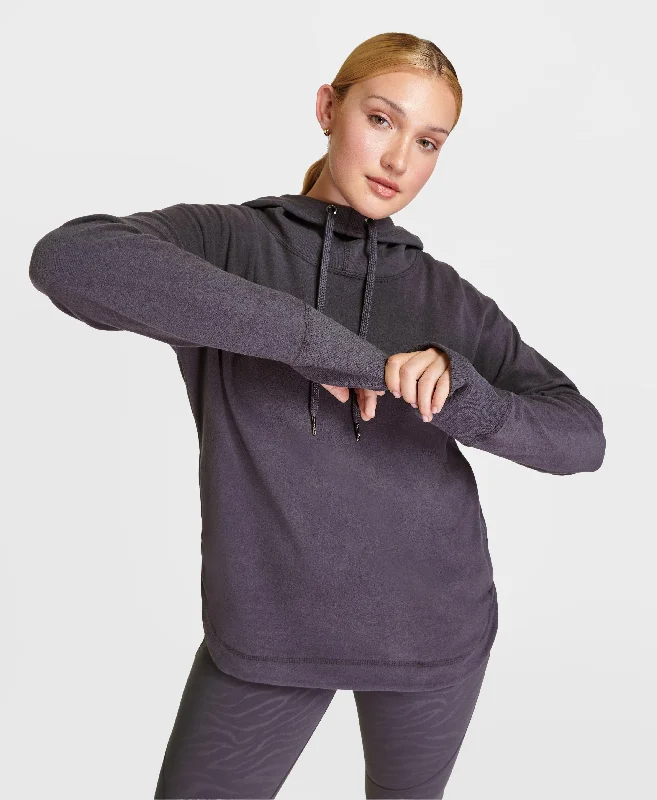 Escape Luxe Fleece Hoody Sb6426 Urban-Grey Hoodie with Half-Zip Sporty Casual