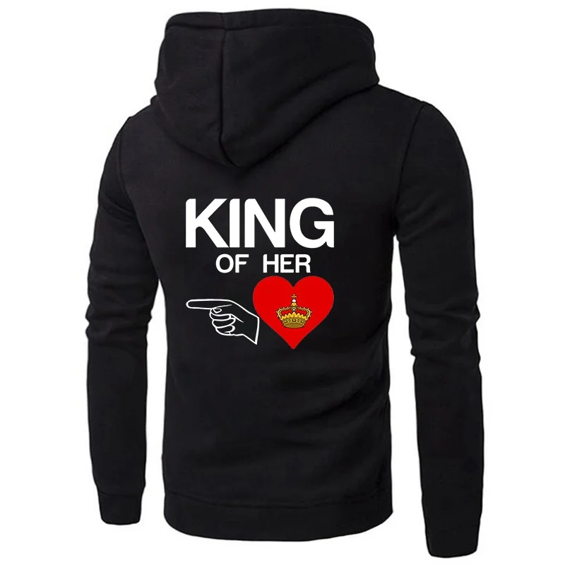 Fashion Casual Long Sleeve Round Neck Letter Love Print Couple Hoodie Hoodie with Mock Neck Collared Structured