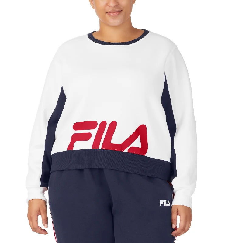 Fila Plus Size Calm Graphic Colorblocked Sweatshirt Hoodie Jacket Zipper Layering