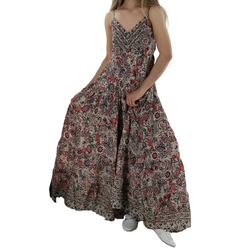 Flowy Long Flower 'Irene' Maxi Dress Elegant Boho Maxi Dress