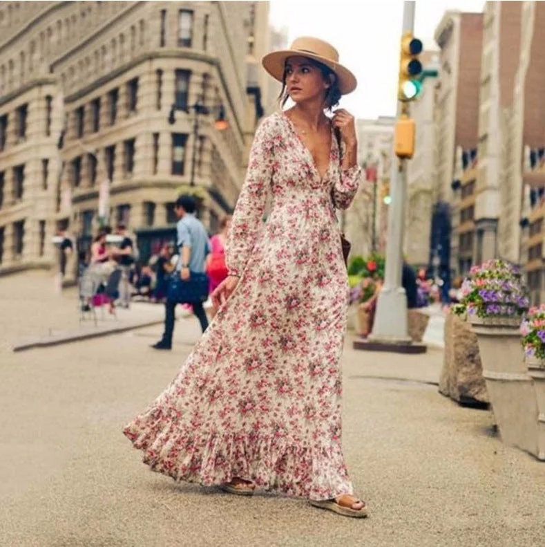 Huntington Floral Boho Maxi Dress - FINAL SALE Fashionable Sheer Maxi Dress