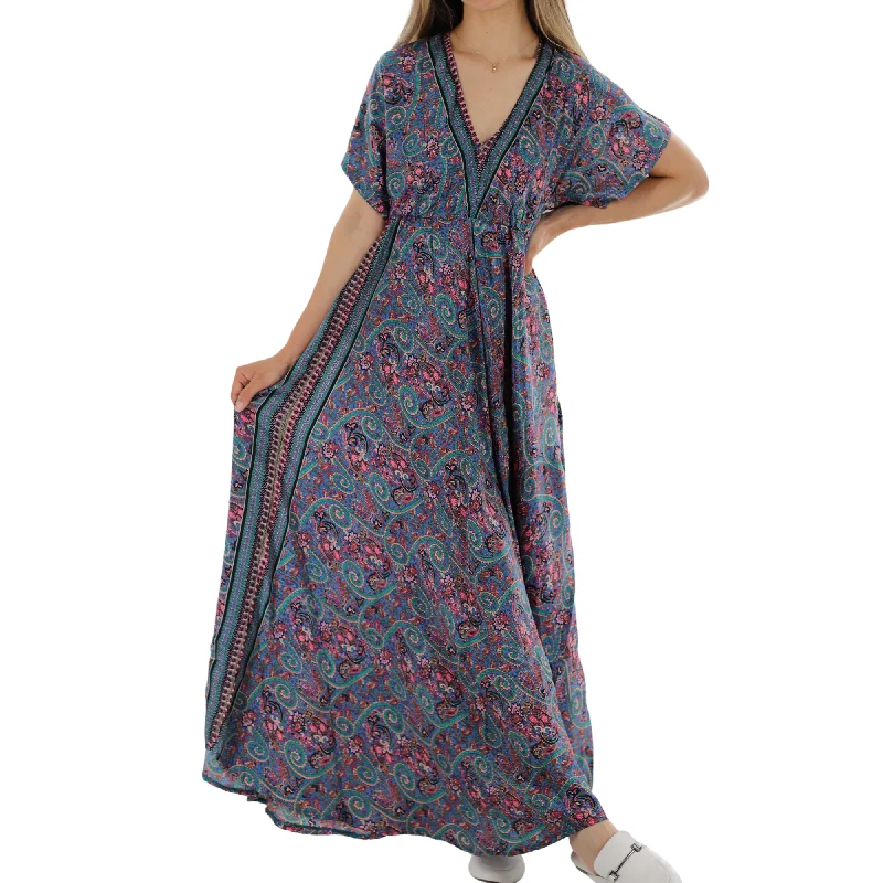 Long 'Valentina' V-Neck Maxi Dress Comfortable Casual Maxi Dress