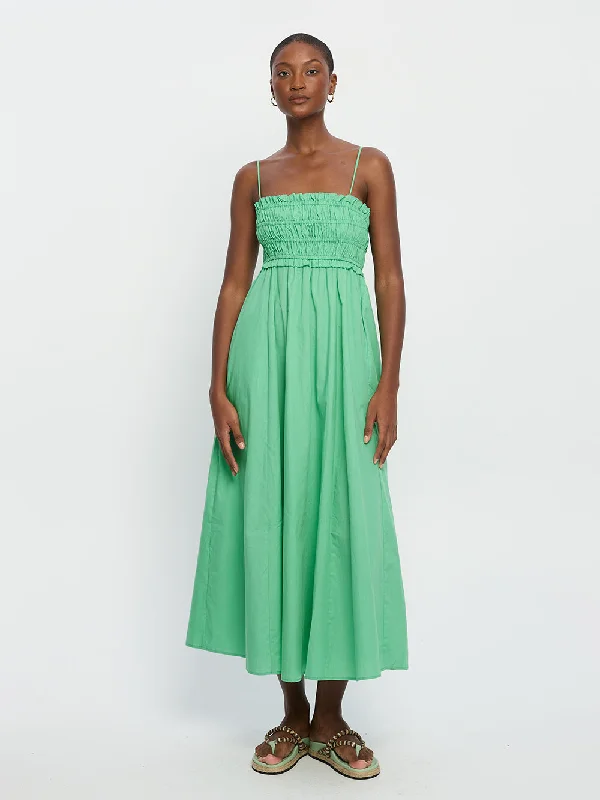 Oasis Maxi Dress - Green Stylish Off-Shoulder Maxi Dress