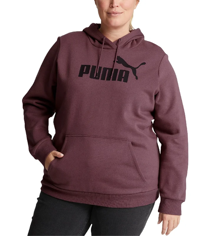 Puma Plus Size Logo Hoodie Hoodie with Contrast Stitching Detailed Premium