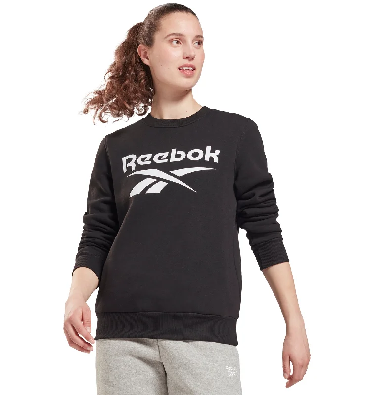 Reebok Womens Identity Logo Fleece Crew Sweatshirt Hoodie with Relaxed Fit Easy Casual