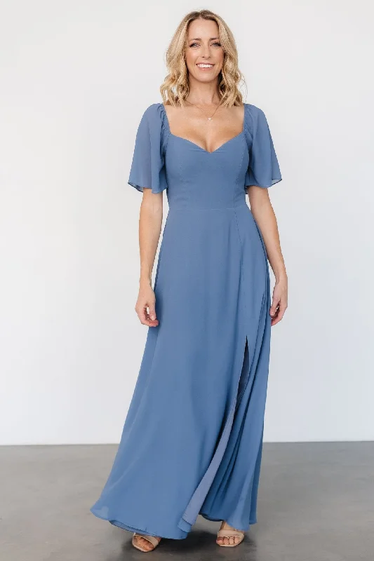 Sierra Sweetheart Maxi Dress | Whisper Blue Stylish Longline Maxi Dress