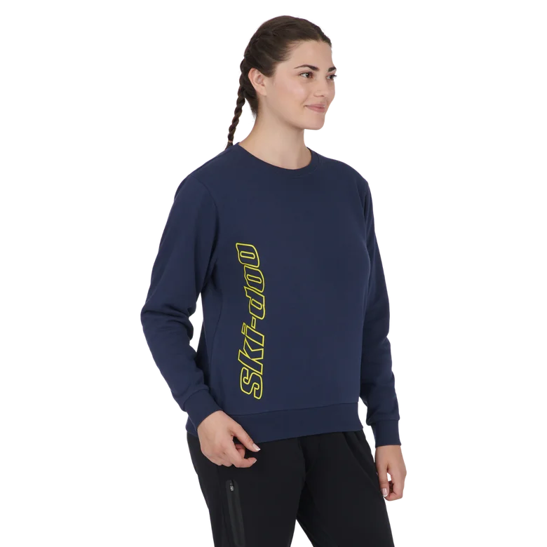 Ski-Doo Women's Signature Crew Sweatshirt Hoodie with Mock Neck Collared Structured