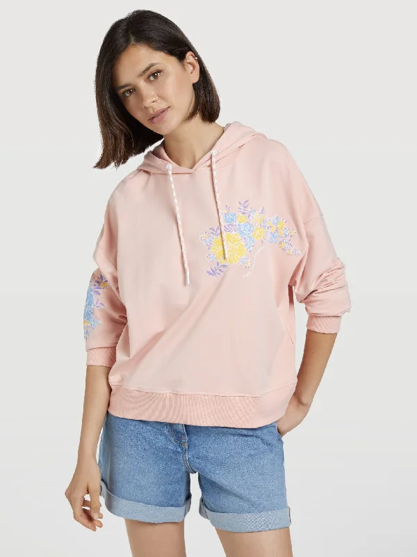 Sweatshirt With Hoodie And Graphic Print Zip Hoodie Drawstring Kangaroo Pocket