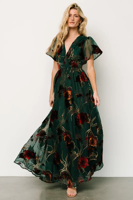 Valen Maxi Dress | Jade Multi Elegant Wraparound Maxi Dress