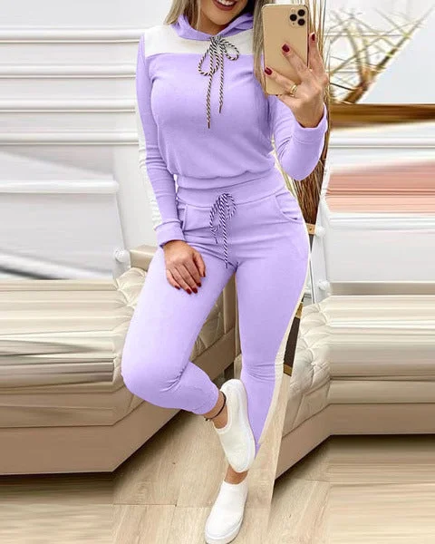 Women Casual Lady Sweatshirt Fashion Sportswear Hoodie with Hem Elastic Stretchable Comfortable