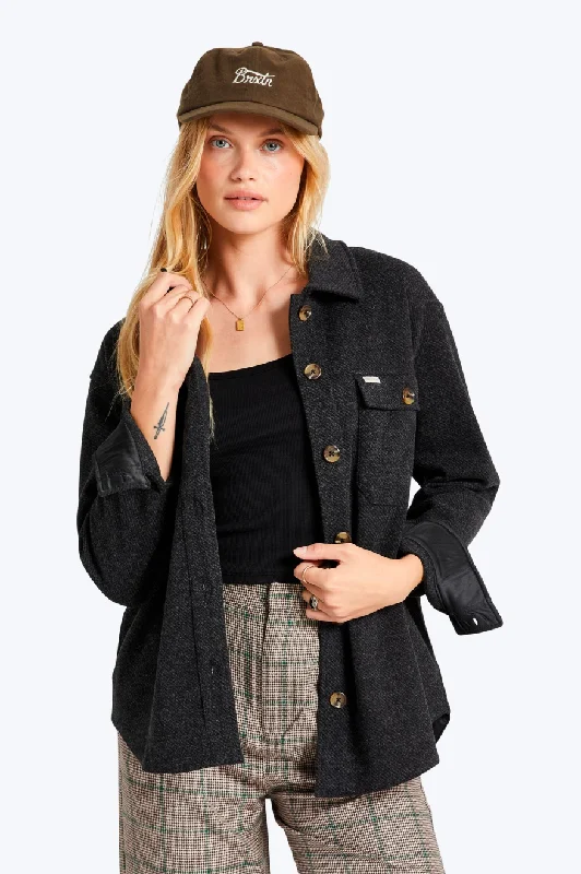 Bagby Shirt Jacket - Black Herringbone Jacket Checkered Jacket Solid Jacket