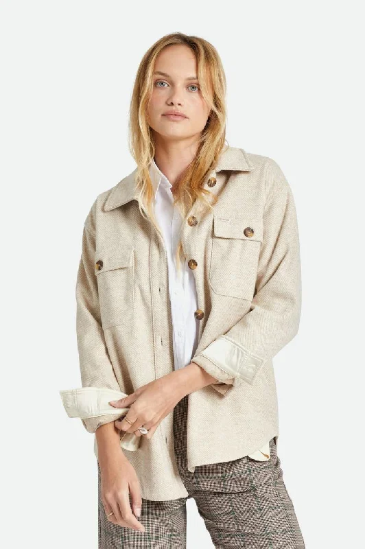 Bagby Shirt Jacket - Sesame Snapped Jacket Toggled Jacket Drawstring Jacket