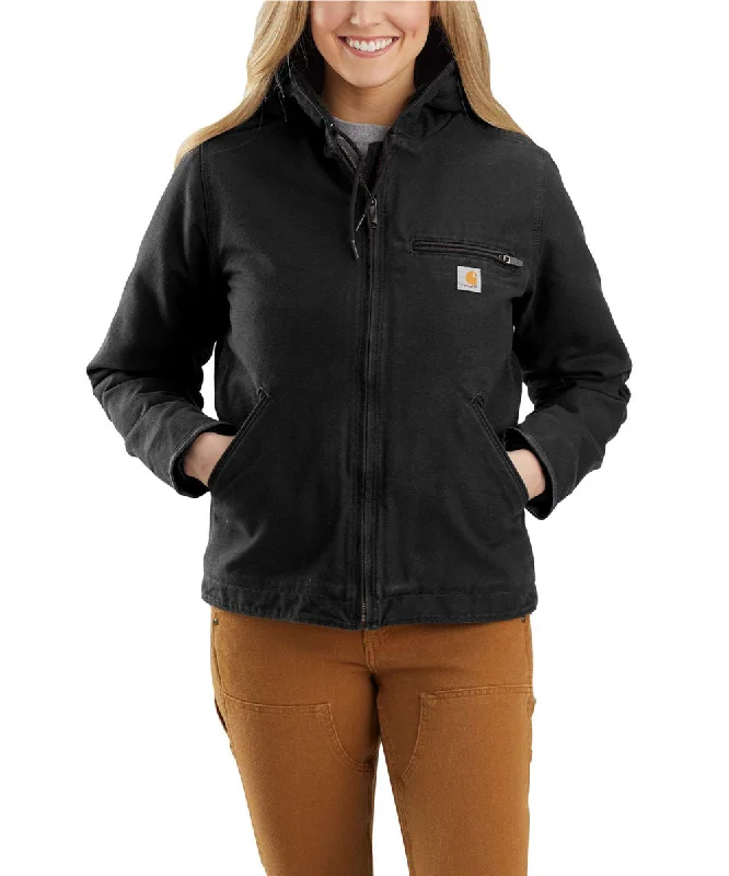 Carhartt Women's Sherpa Lined Sierra Jacket - Black Jacket Blazer Coat