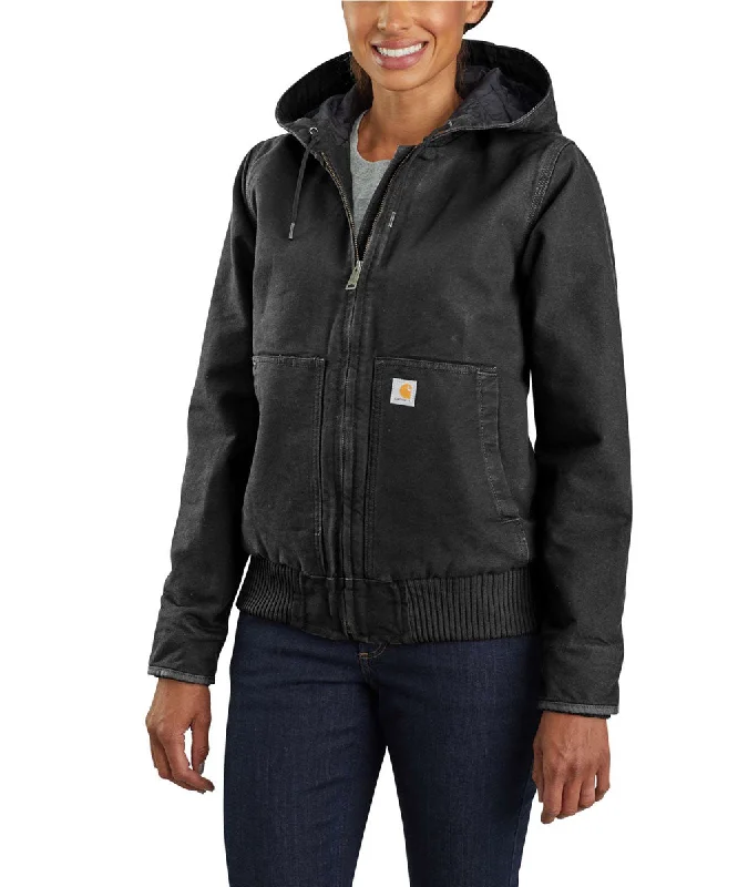 Carhartt Women's Washed Duck Insulated Active Jacket - Black Embroidered Jacket Appliqued Jacket Beaded Jacket