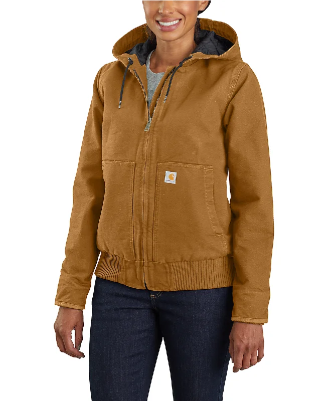 Carhartt Women's Washed Duck Insulated Active Jacket - Carhartt Brown Wool Jacket Cashmere Jacket Tweed Jacket