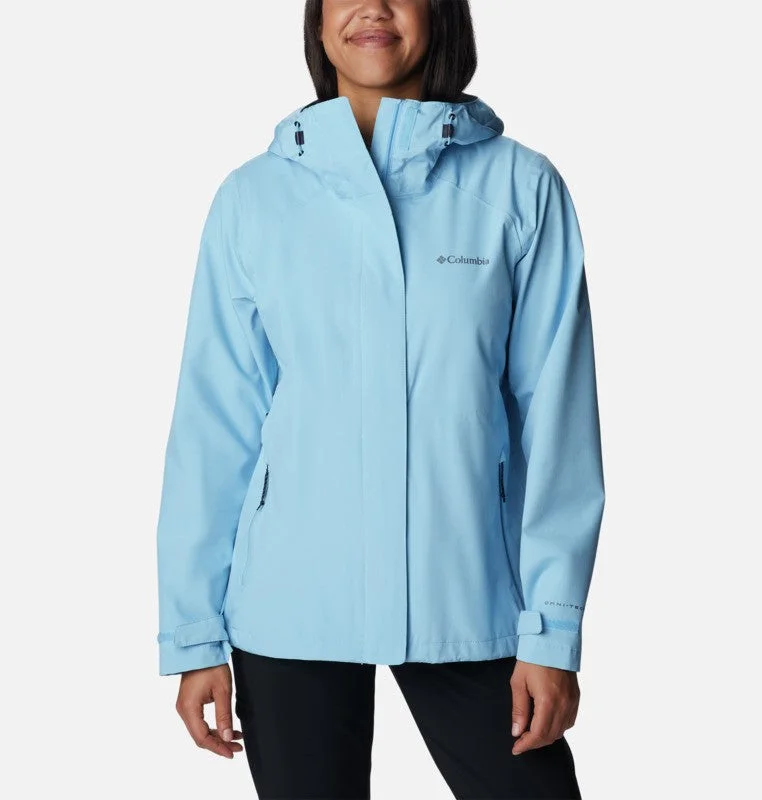 Columbia Earth Explorer Waterproof Shell Jacket-BLUE Nylon Fabric Polyester Fabric Spandex Fabric