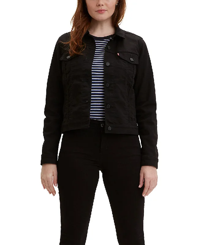 Levi's Women's Original Trucker Jacket - Black Mesh Jacket Canvas Jacket Denim Jacket