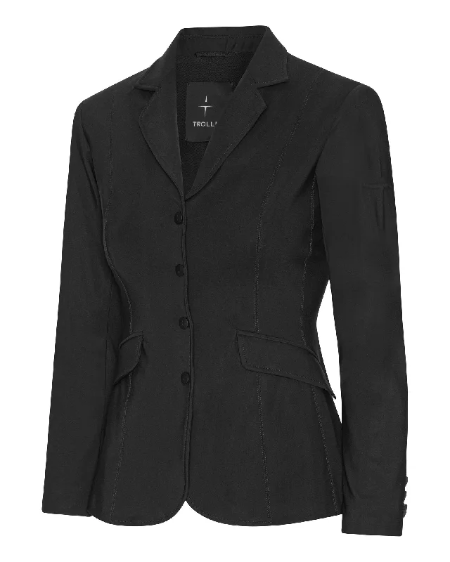 Light Tech Class  Riding Jacket Female - Black Satin Fabric Silk Fabric Chiffon Fabric