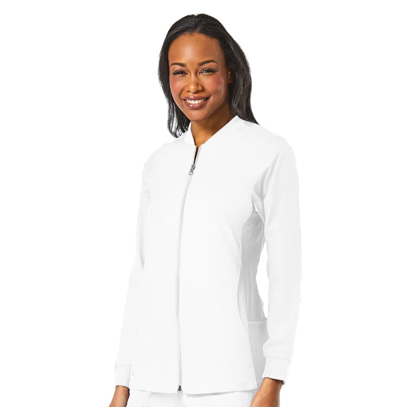 Maevn EON Sporty Mesh Warm-Up Scrub Jacket Front Pockets Side Pockets Patch Pockets