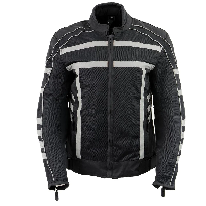 NexGen SH2376 Women's Black and Grey Nylon with Mesh Armored Racer Jacket with Built in Rain Jacket Elasticated Jacket Padded Jacket Insulated Jacket