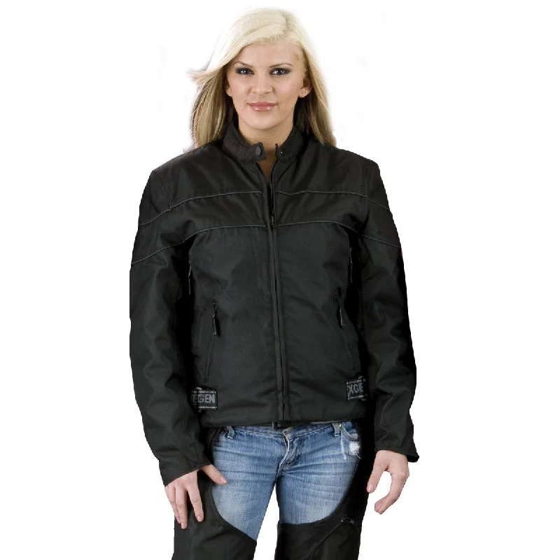 NexGen XS2261 Women's Black Textile Lightweight Jacket with Reflective Piping Anorak Shell Jacket Lightweight Jacket