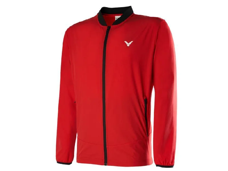 Victor J-00607D Unisex Track Jacket [Red] Welt Pockets Slit Pockets Flap Pockets