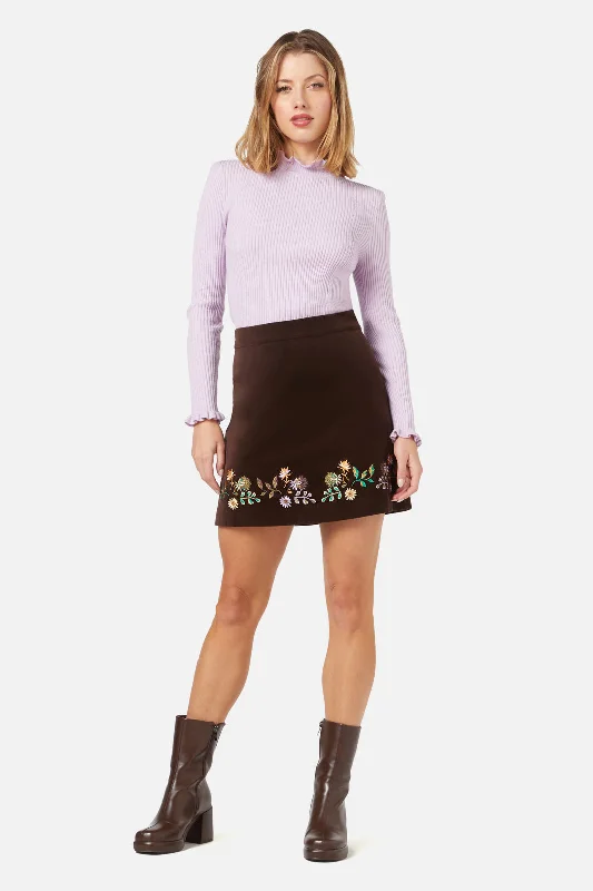 Cindy Velvet Skirt wool skirt warm