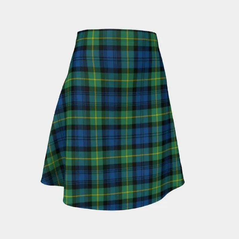 Gordon Ancient Tartan Flared Skirt linen skirt natural