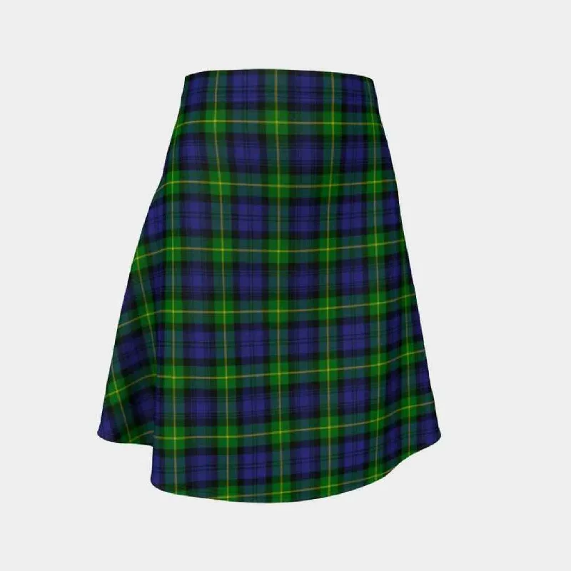 Gordon Modern Tartan Flared Skirt elastic waist skirt