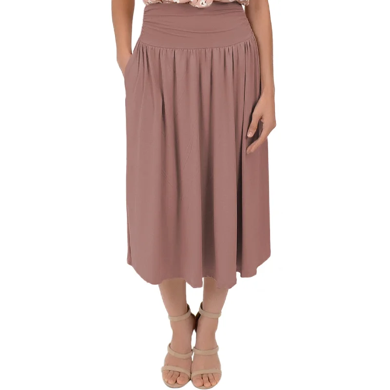 Plus Size MIDI POCKET Skirt elastic waist skirt
