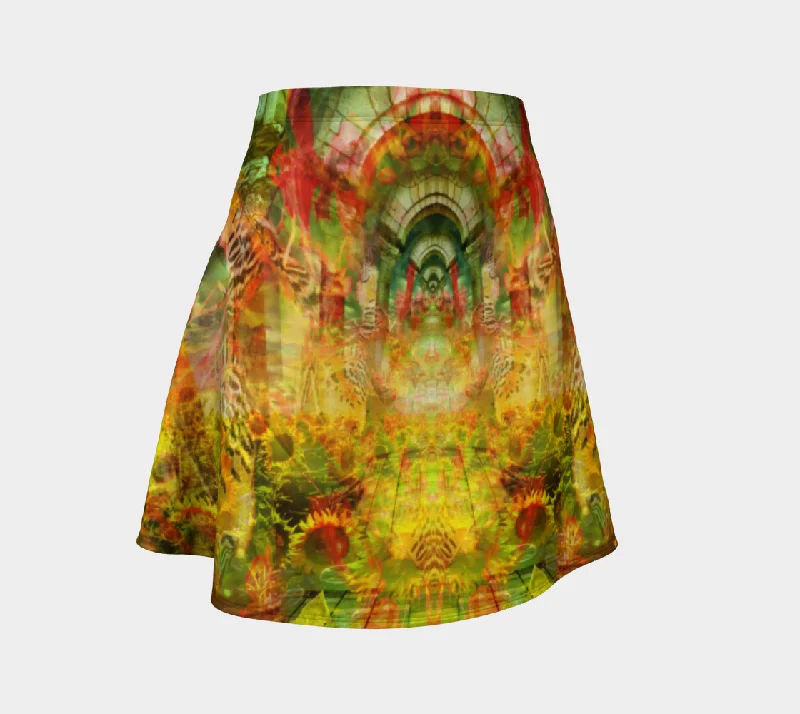 SUN HALLS FLARE SKIRT leather skirt bold