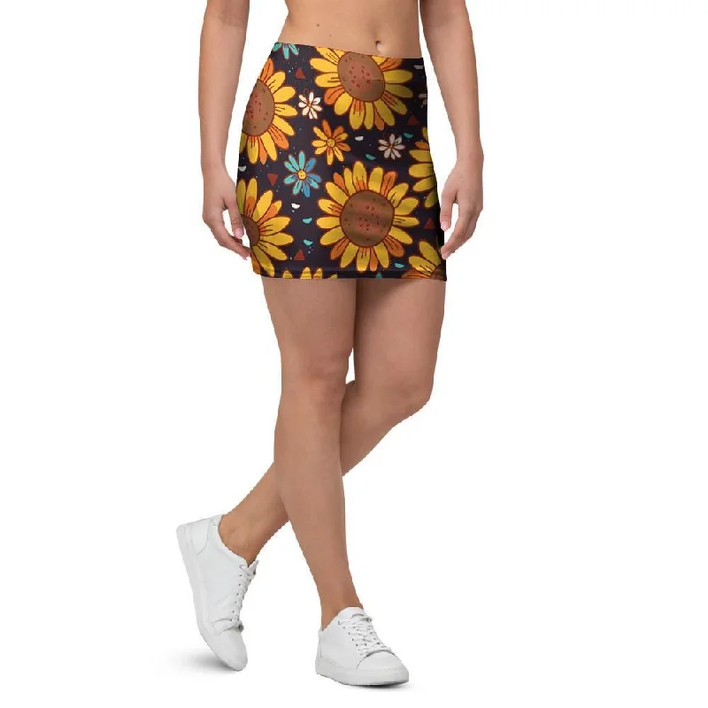 Sunflowr Floral Mini Skirt velvet skirt sumptuous