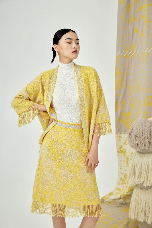 Women's jacquard handcrafted tasseled skirt seamless skirt comfort