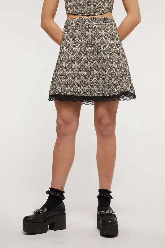 Brocade Lita Lace Skirt denim skirt trendy