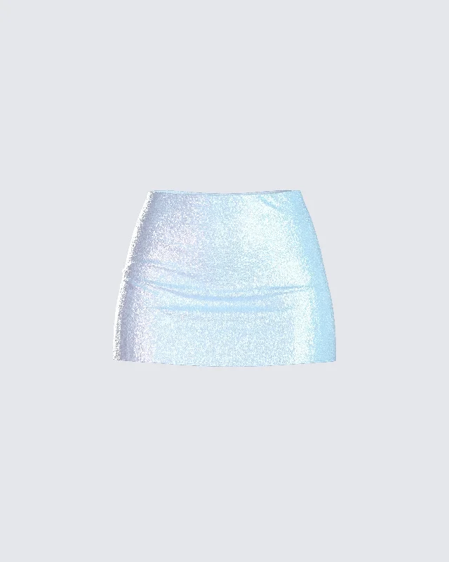 Courtney Blue Sequin Mini Skirt high slit skirt