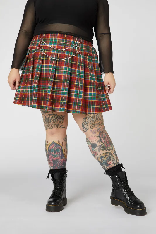 Curve Wichita Tartan Mini Skirt flowy skirt hem