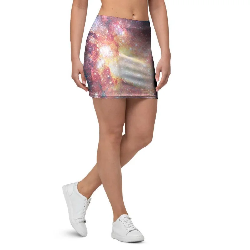 Green Cosmic Space Galaxy Mini Skirt modal blend skirt