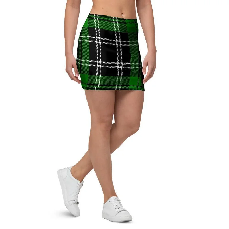 Green Plaid Tartan Print Mini Skirt tulle skirt dreamy